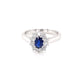 Oval Sapphire and round brilliant cut diamond cluster ring Gardiner Brothers