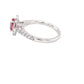 Padparadscha Sapphire and Diamond halo cluster style ring Gardiner Brothers