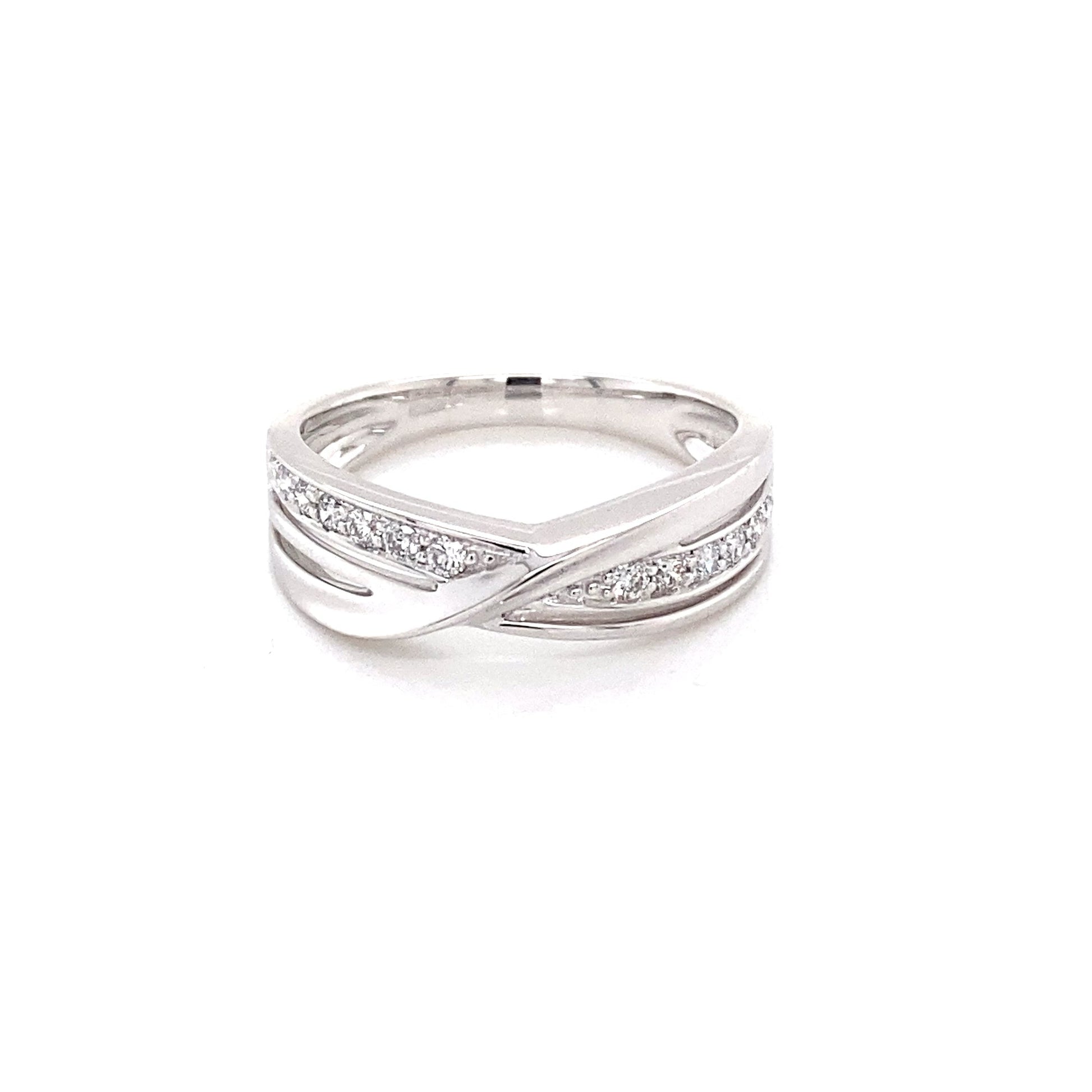 Round Brilliant Cut Diamond X-Over Eternity Ring Gardiner Brothers