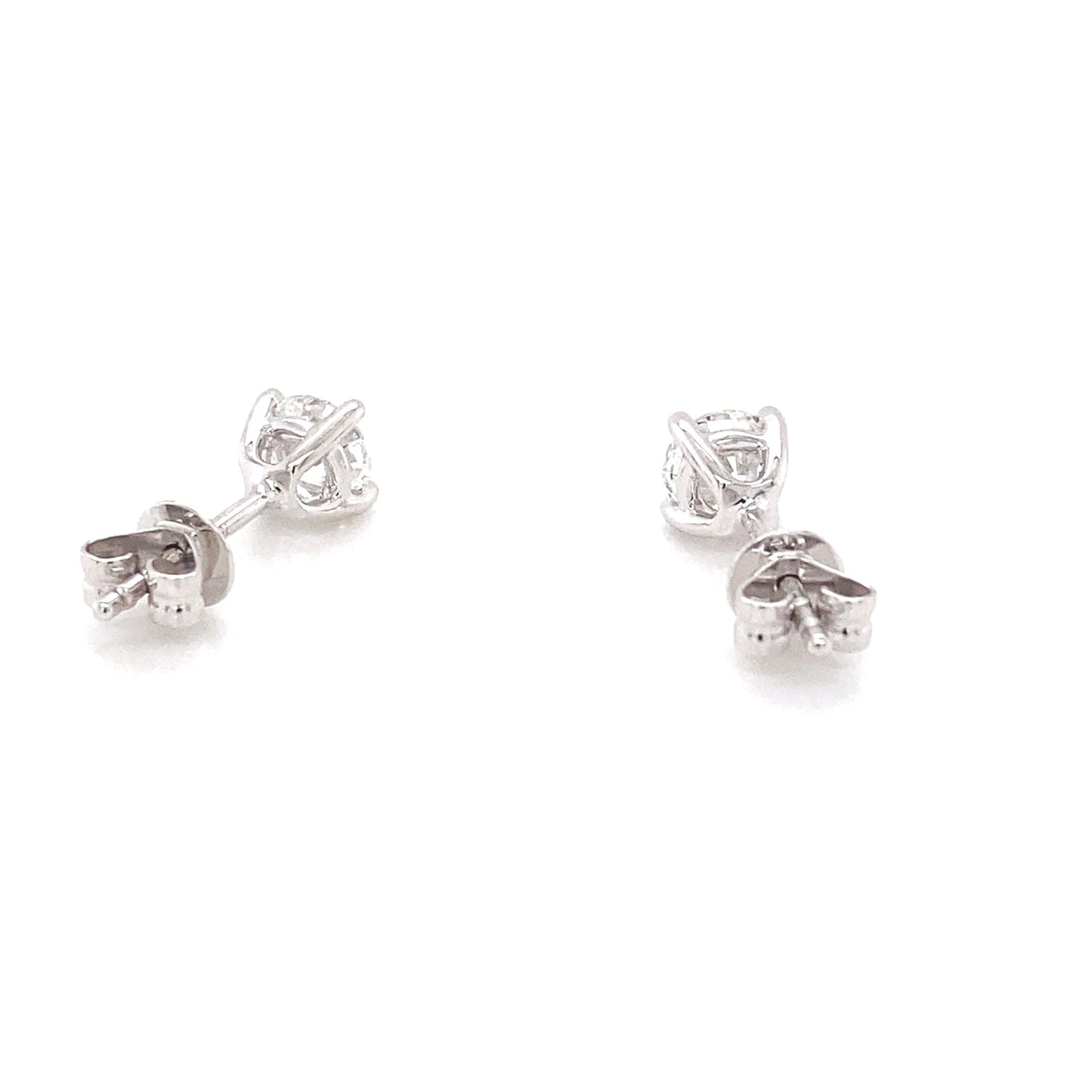 Round Brilliant Cut Diamond Solitaire Earrings - 1.00cts Gardiner Brothers