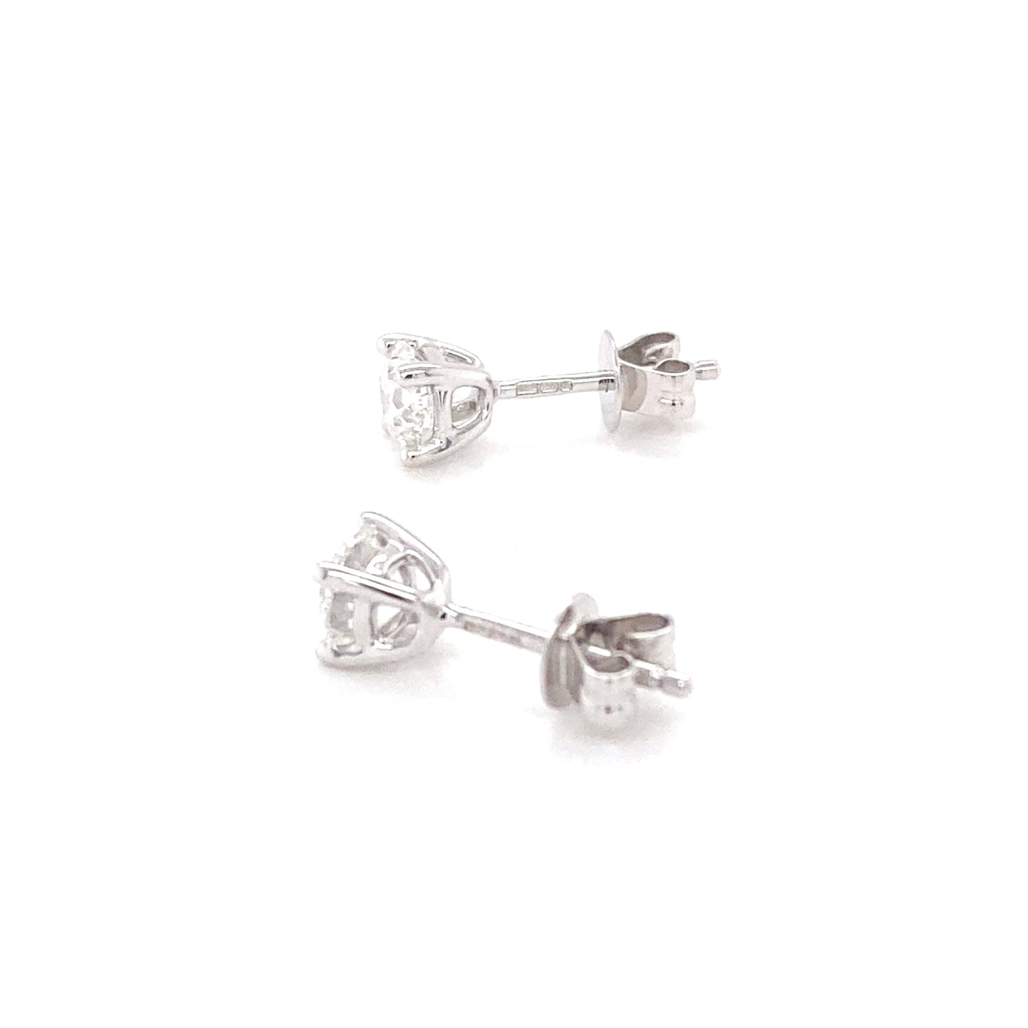 Round Brilliant Cut Diamond Solitaire Earrings - 1.00cts Gardiner Brothers