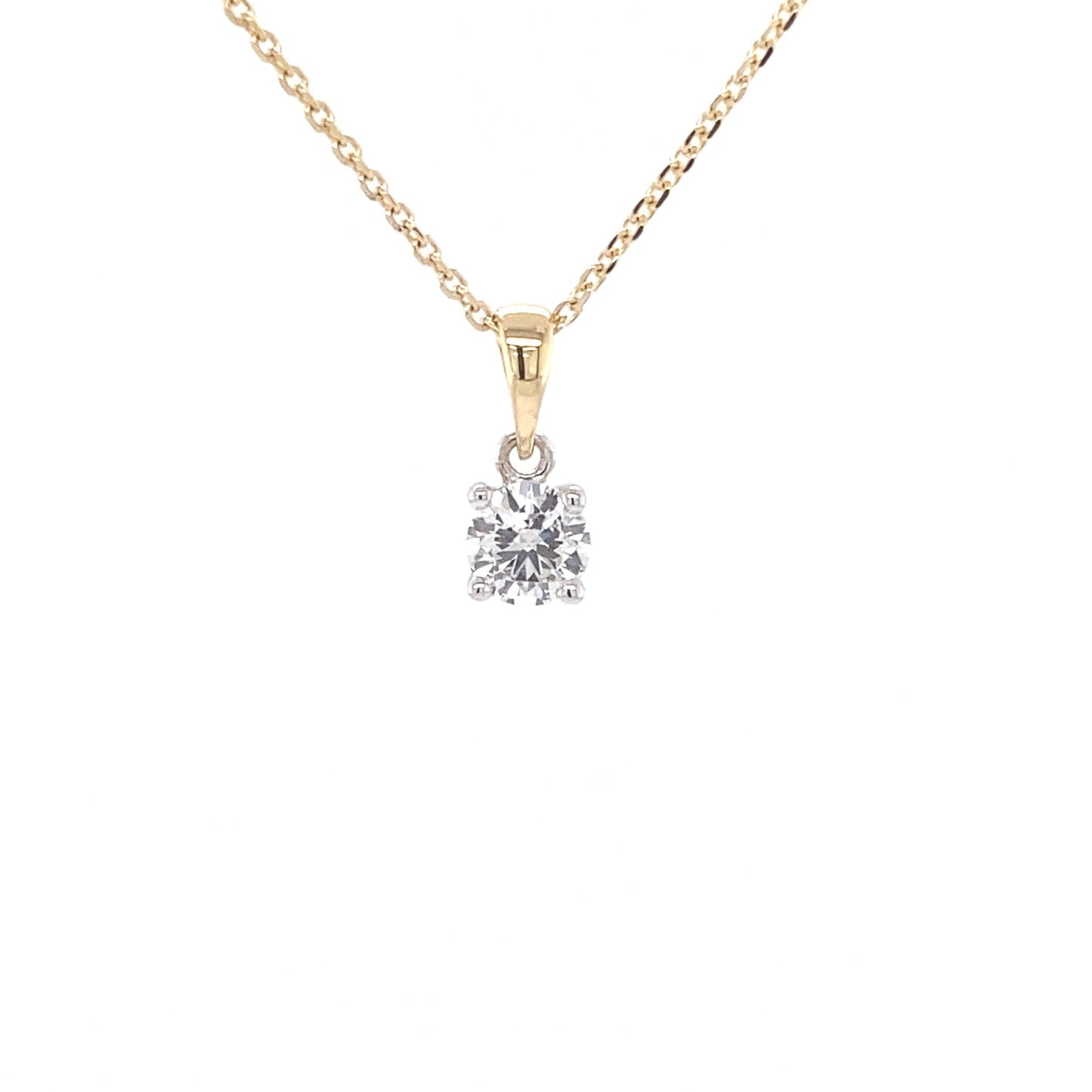 Round Brilliant cut diamond solitaire pendant - 0.40cts Gardiner Brothers