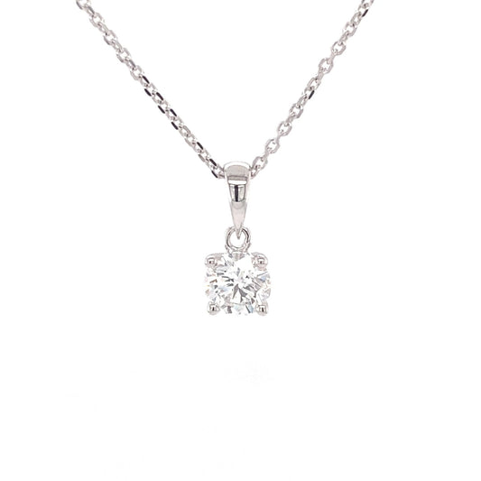 Round brilliant cut diamond solitaire pendant - 0.60cts Gardiner Brothers