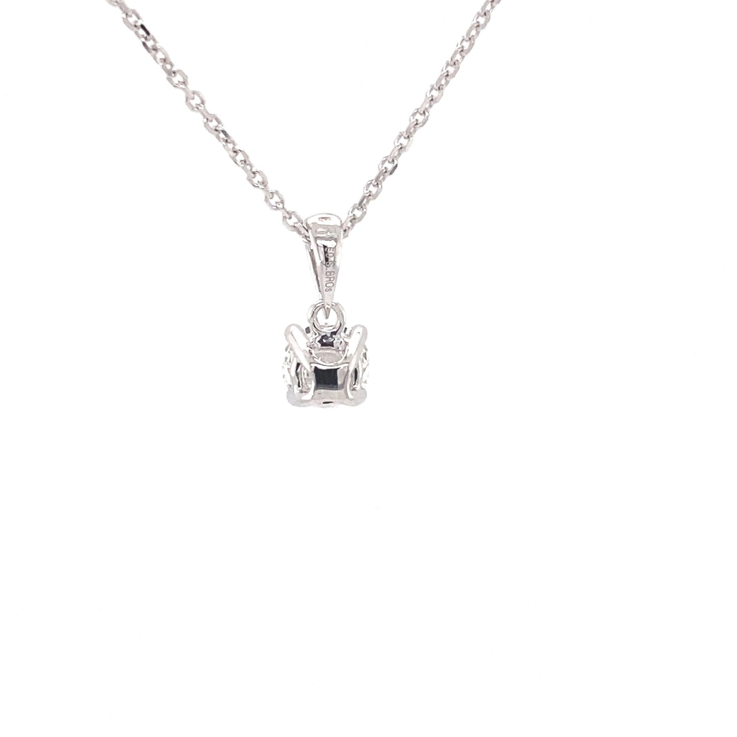 Round brilliant cut diamond solitaire pendant - 0.53cts Gardiner Brothers