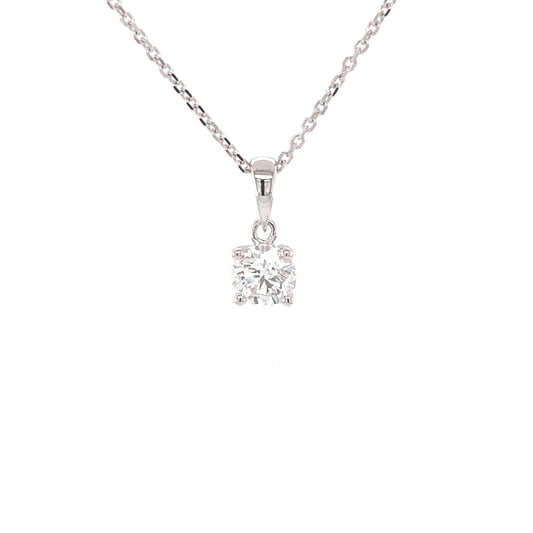 Round brilliant cut diamond solitaire pendant - 0.61cts Gardiner Brothers