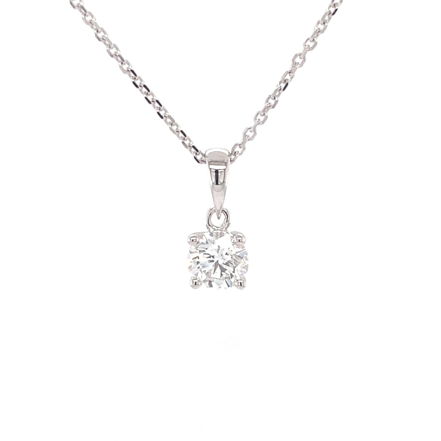 Round brilliant cut diamond solitaire pendant - 0.53cts Gardiner Brothers