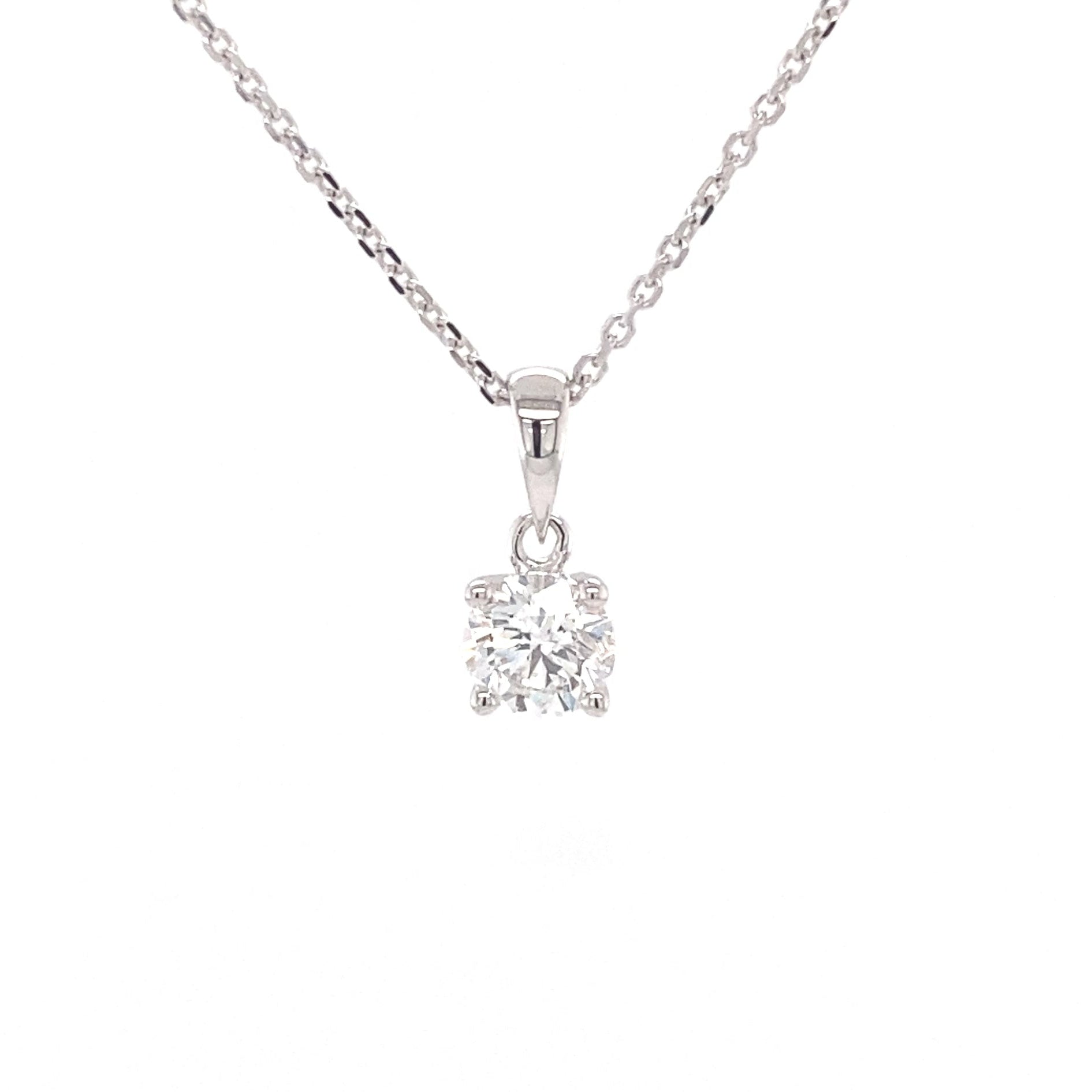Round brilliant cut diamond solitaire pendant - 0.53cts Gardiner Brothers