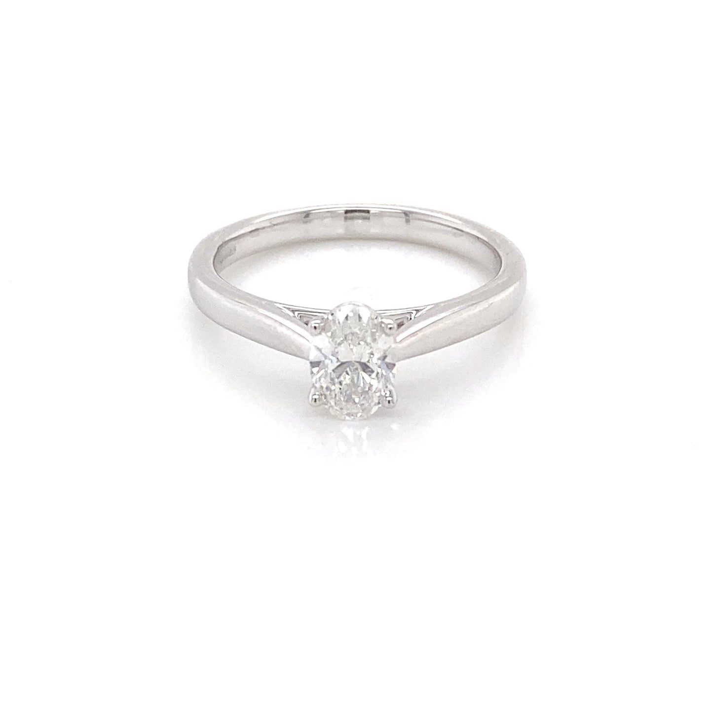 Platinum Oval Shaped Diamond Solitaire ring - 0.61cts Gardiner Brothers