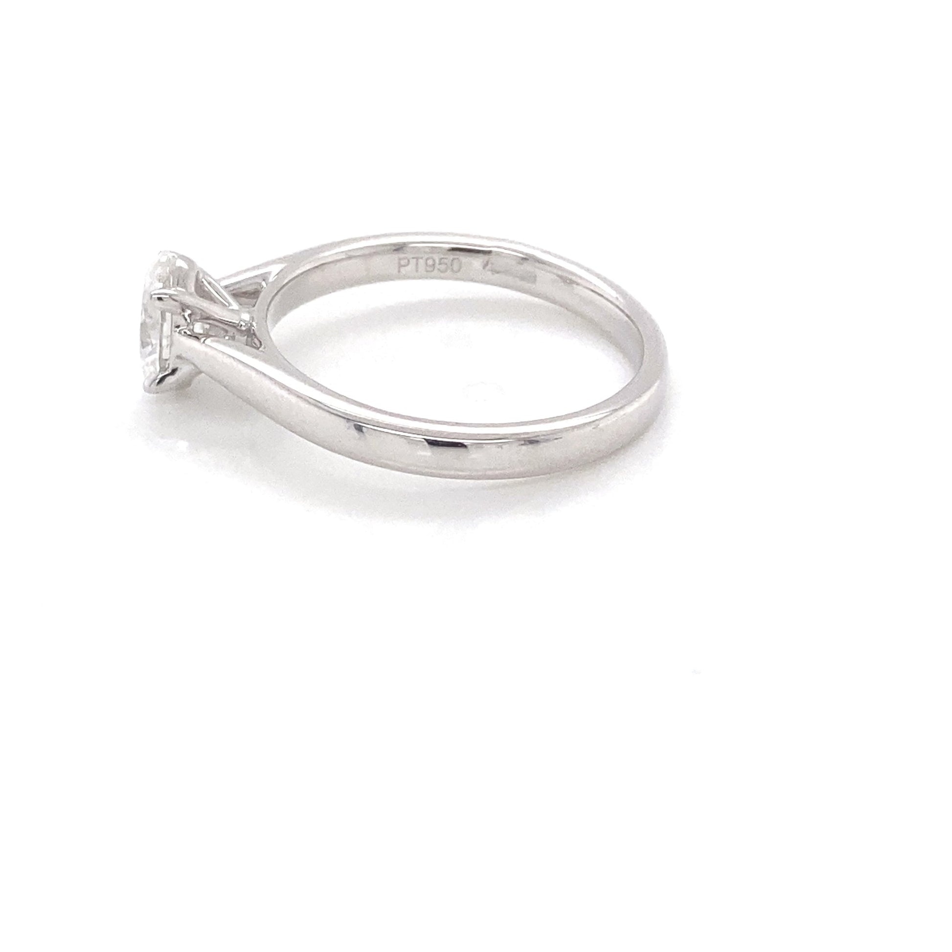 Platinum Oval Shaped Diamond Solitaire ring - 0.61cts Gardiner Brothers