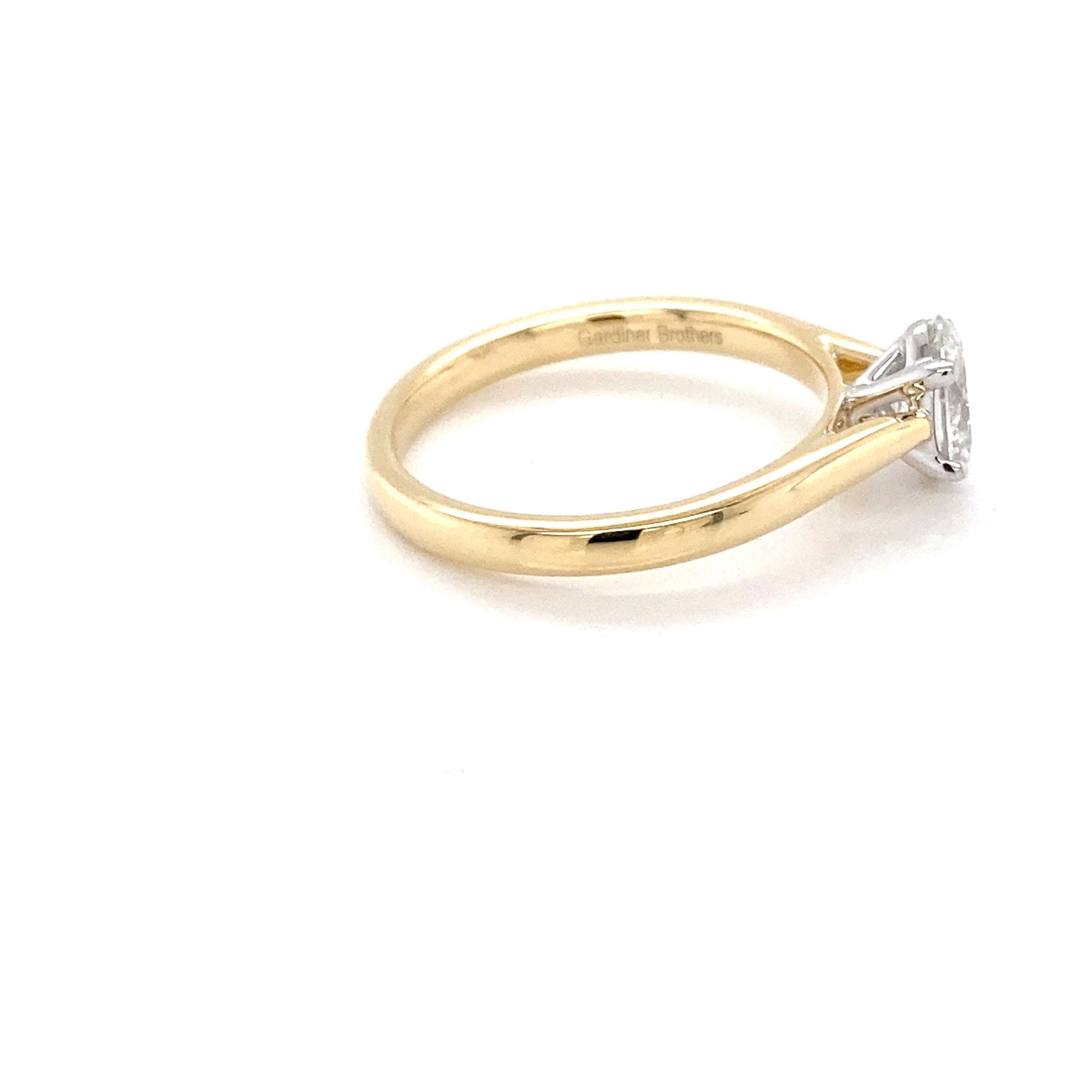 Yellow Gold Oval Shaped Diamond Solitaire ring - 0.61cts Gardiner Brothers