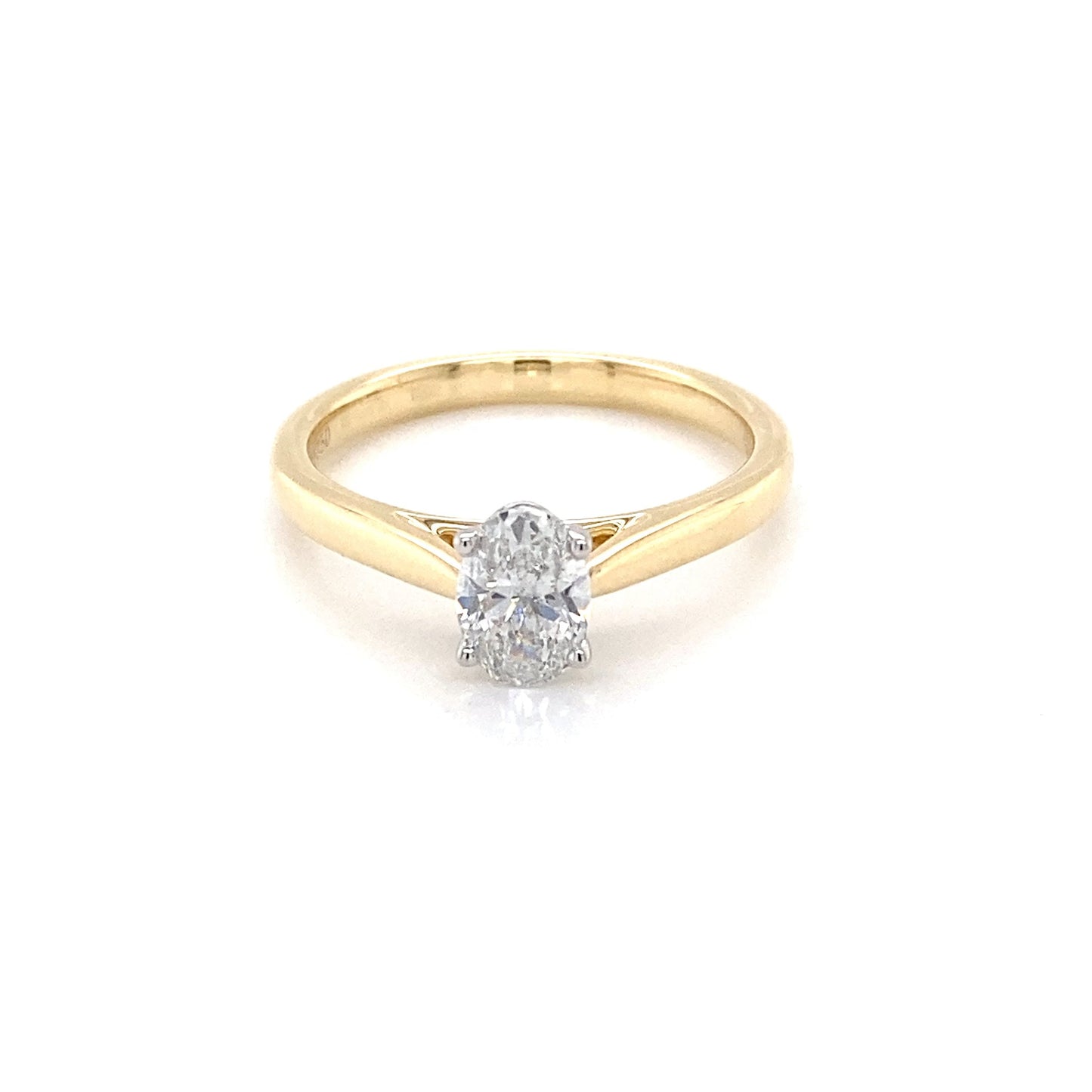 Yellow Gold Oval Shaped Diamond Solitaire ring - 0.61cts Gardiner Brothers