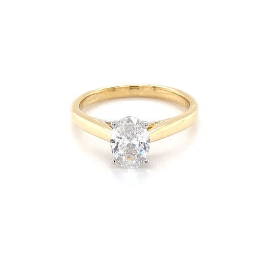 Oval Shaped Diamond Solitaire Ring - 0.90cts Gardiner Brothers