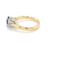 Oval Shaped Sapphire and Oval Diamond 3 stone ring Gardiner Brothers