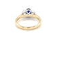 Oval Shaped Sapphire and Oval Diamond 3 stone ring Gardiner Brothers