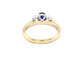 Oval Shaped Sapphire and Oval Diamond 3 stone ring Gardiner Brothers