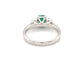 Octagonal shaped emerald and round brilliant cut diamond 3 stone ring Gardiner Brothers