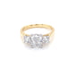 Yellow Gold Cushion and round brilliant cut diamond 3 stone ring - 2.10cts Gardiner Brothers