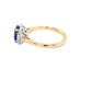 Octagonal shaped sapphire and emerald cut diamond 3 stone ring Gardiner Brothers
