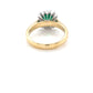 Octagonal Emerald and round brilliant cut diamond vintage cluster style ring Gardiner Brothers