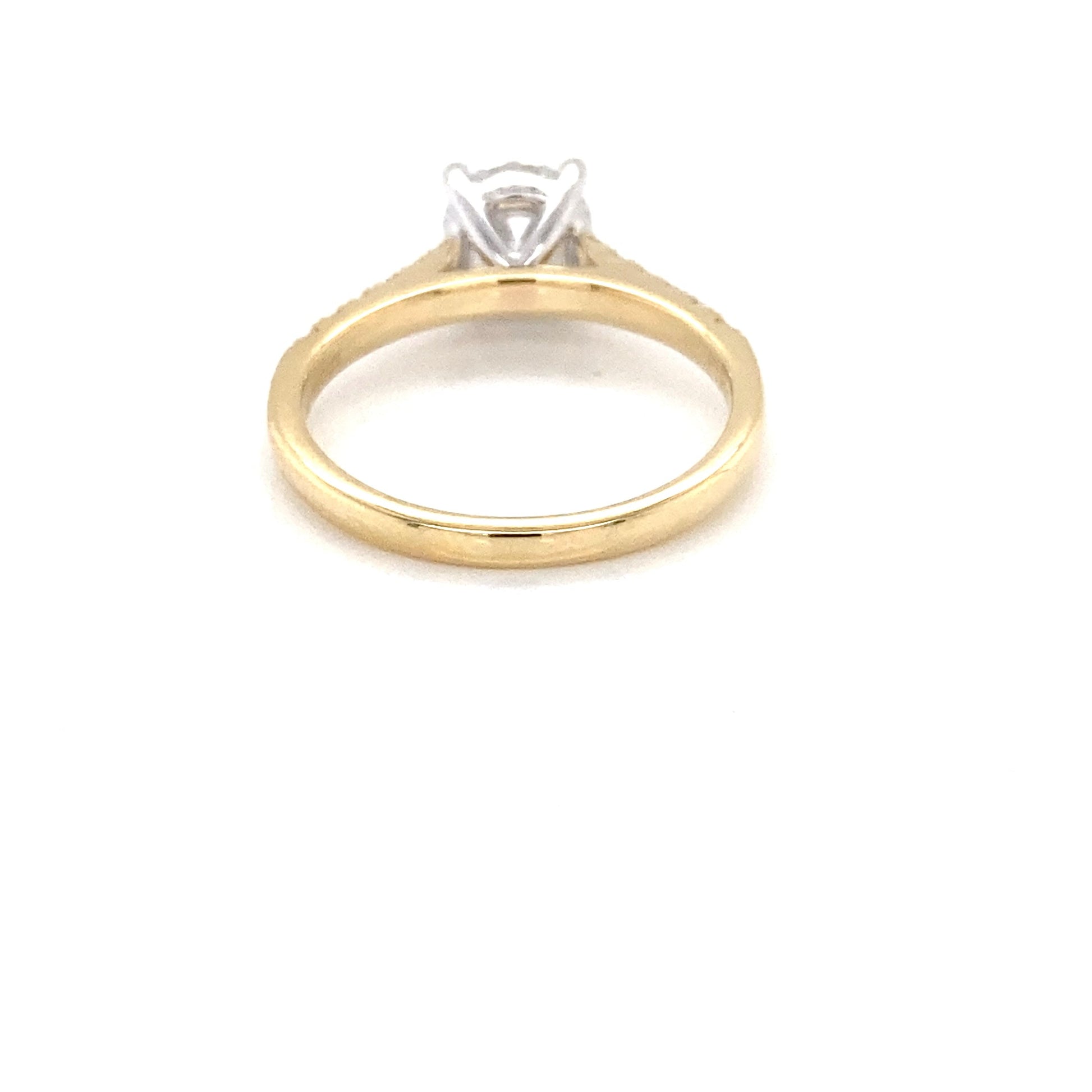 Yellow Gold Round brilliant Cut Solitaire with diamond set shoulders - 1.46cts Gardiner Brothers