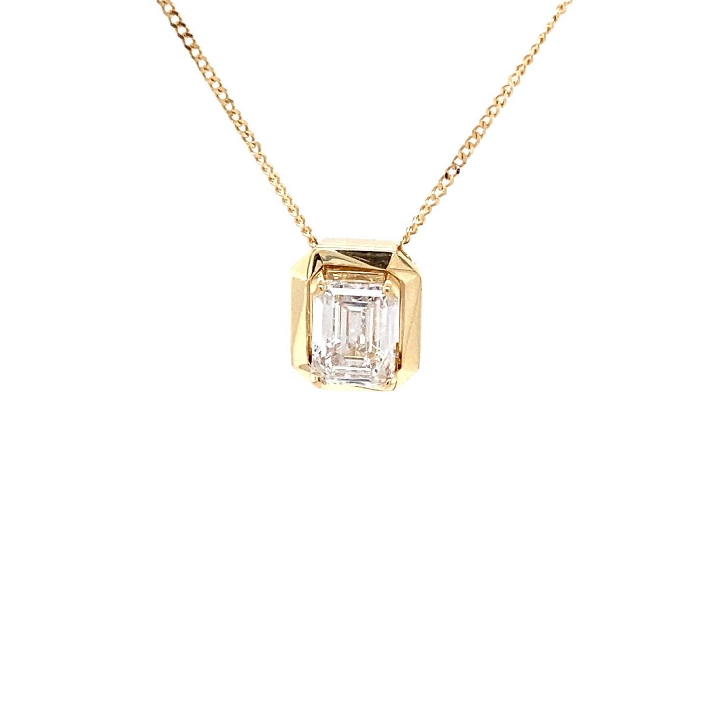 Lab Grown Emerald Cut Diamond Solitaire Pendant - 1.02cts Gardiner Brothers