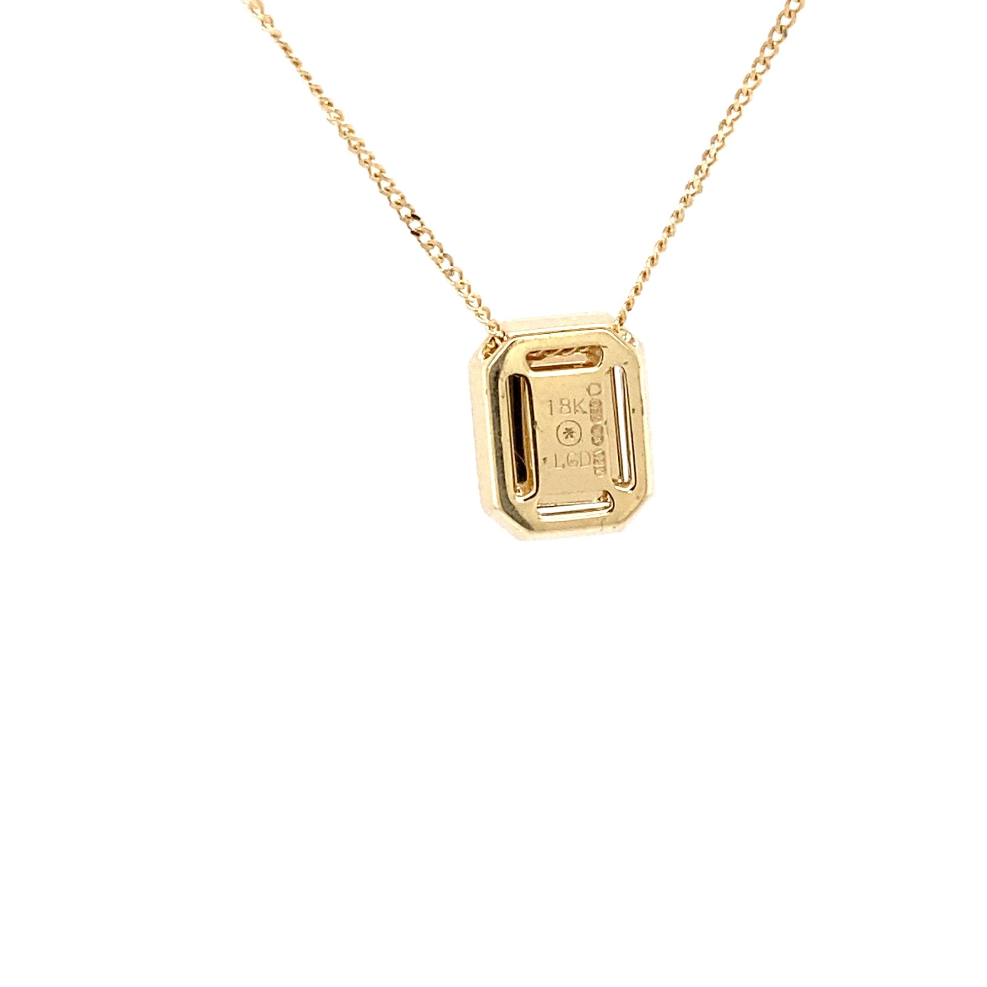Lab Grown Emerald Cut Diamond Solitaire Pendant - 1.02cts Gardiner Brothers