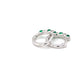 Round emerald and round brilliant cut diamond hoop style earrings Gardiner Brothers