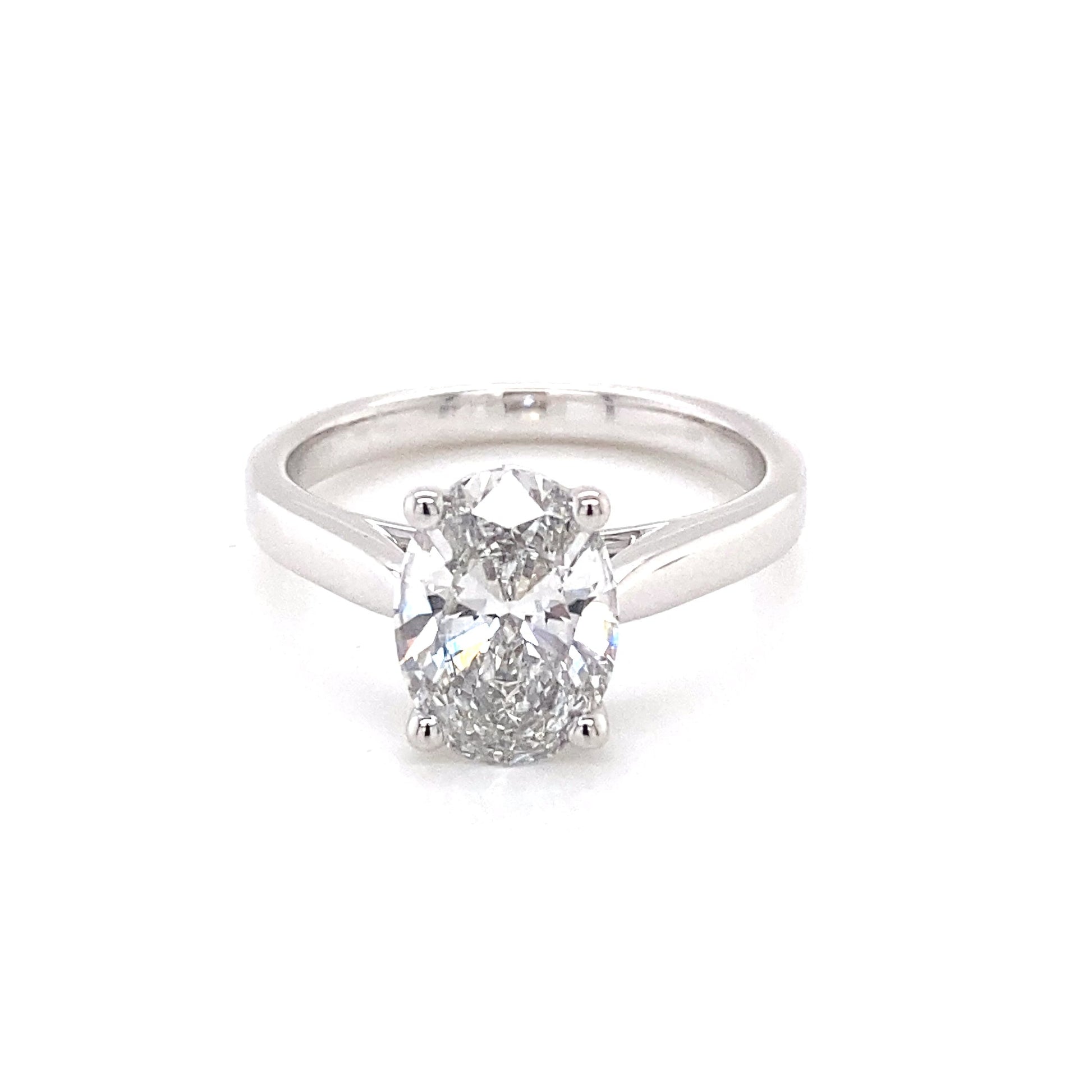 Lab Grown Oval Shaped Diamond Solitaire Ring - 2.04cts Gardiner Brothers