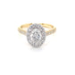Yellow Gold Oval Shaped Diamond Halo cluster style ring - 1.57cts Gardiner Brothers