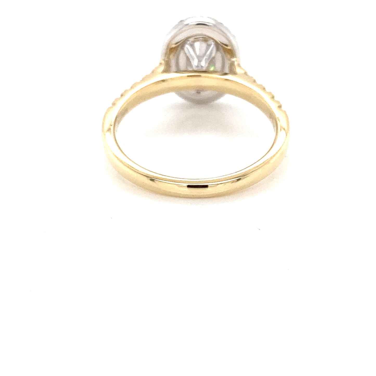 Yellow Gold Oval Shaped Diamond Halo cluster style ring - 1.57cts Gardiner Brothers
