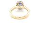 Oval Shaped Sapphire and round brilliant cut diamond halo ring Gardiner Brothers