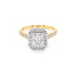 Radiant cut diamond halo cluster style ring - 1.55cts Gardiner Brothers