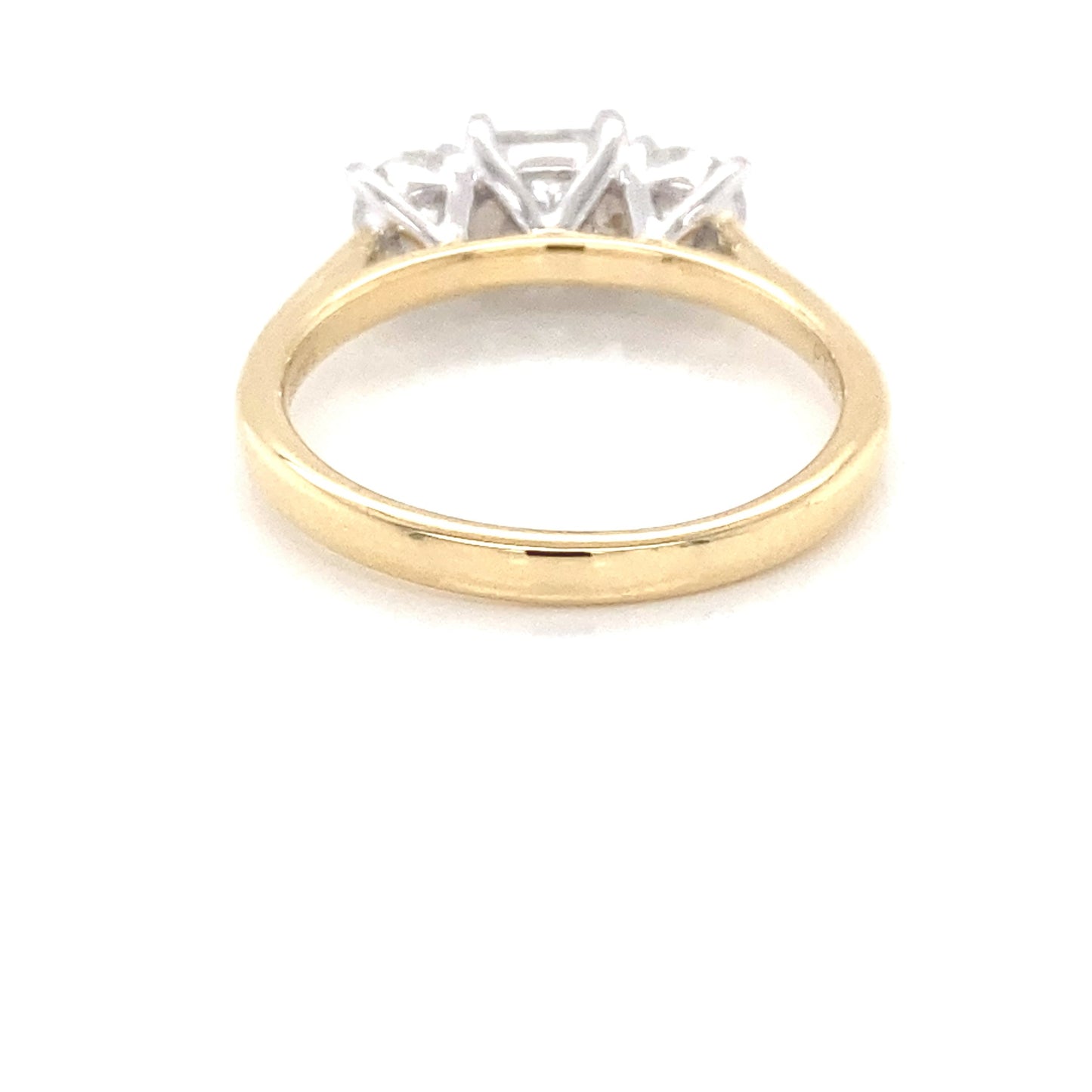 Yellow Gold Princess and round brilliant cut diamond 3 stone ring - 1.24cts Gardiner Brothers