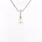 Akoya Pearl and round brilliant cut diamond drop pendant Gardiner Brothers