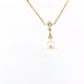 Akoya pearl and round brilliant cut diamond drop pendant Gardiner Brothers