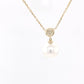 Akoya Pearl and Round Brilliant Cut Diamond Cluster Pendant Gardiner Brothers