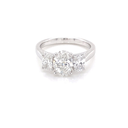 Oval Shaped Diamond 3 Stone Ring - 1.92cts Gardiner Brothers