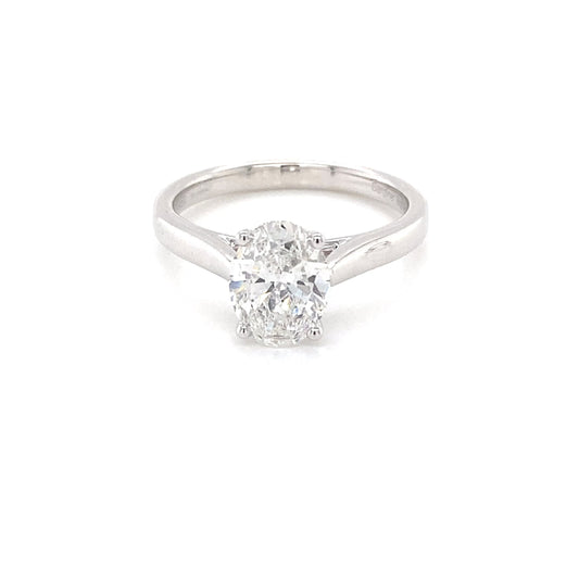 Platinum Oval Shaped Diamond Solitaire Ring - 1.50cts Gardiner Brothers