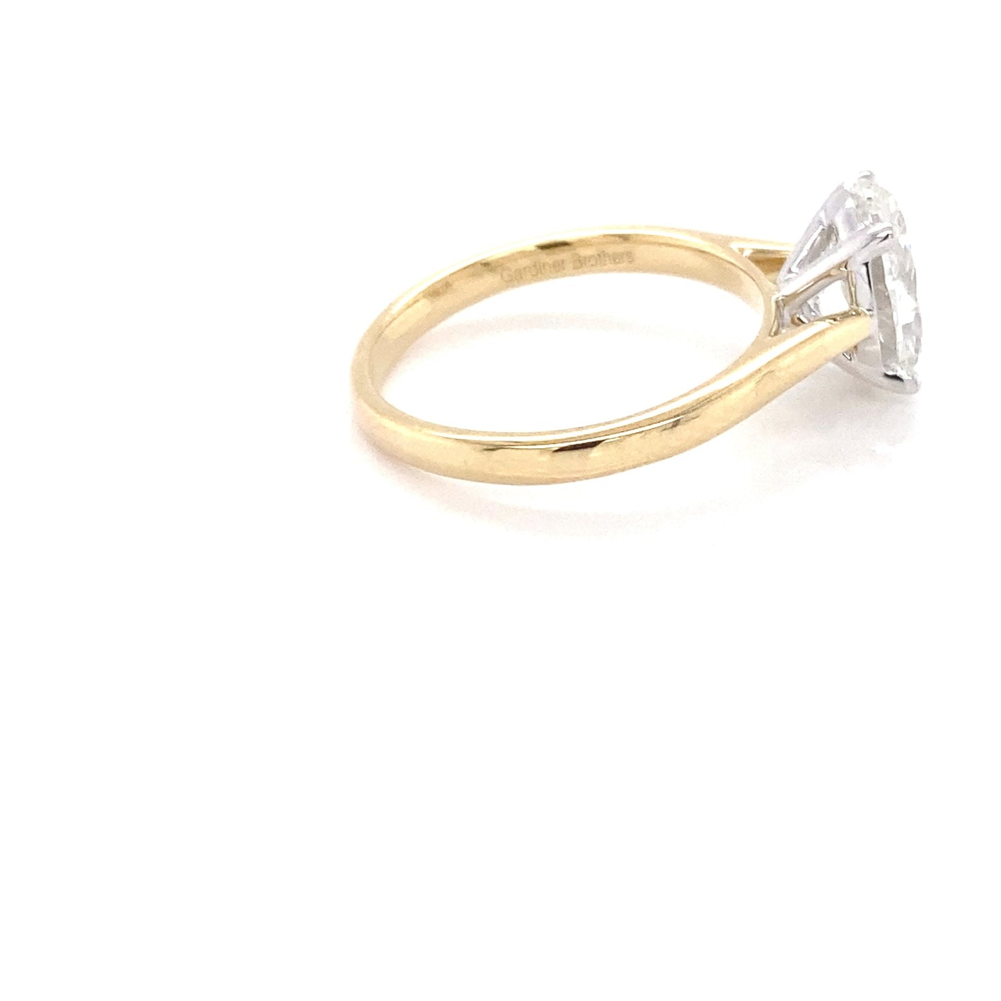 Yellow Gold Oval Shaped Diamond Solitaire Ring - 2.01cts Gardiner Brothers