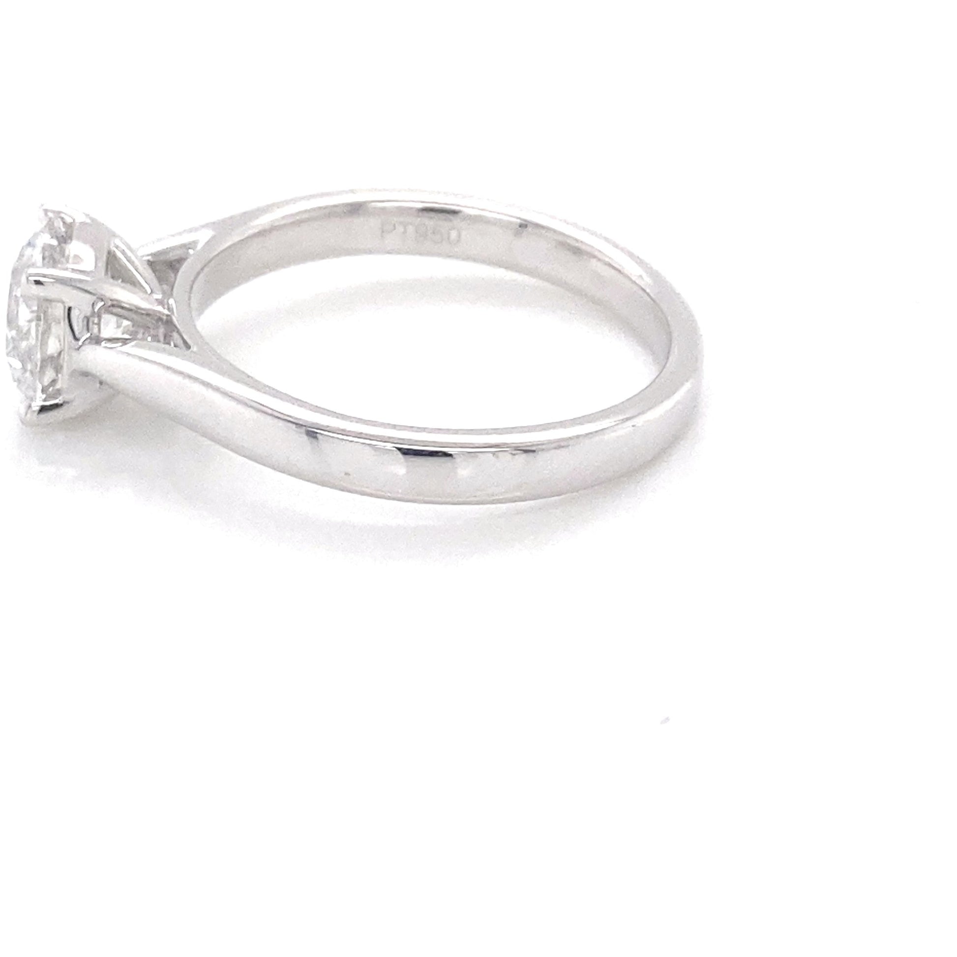 Platinum Round Brilliant Cut Diamond Solitaire Ring - 1.30cts Gardiner Brothers