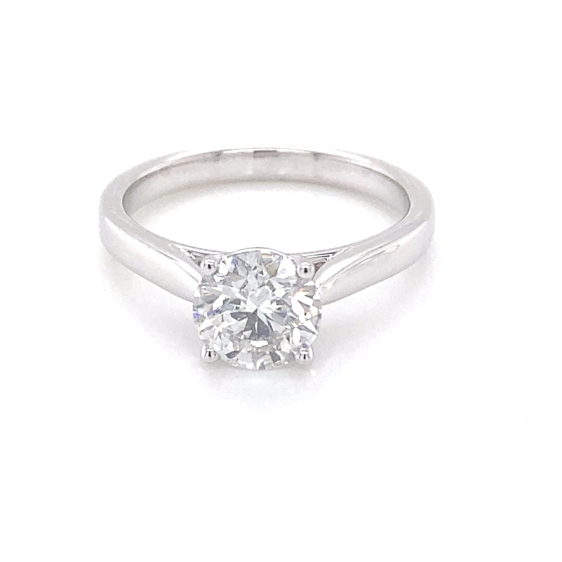 Platinum Round Brilliant Cut Diamond Solitaire Ring - 1.30cts Gardiner Brothers