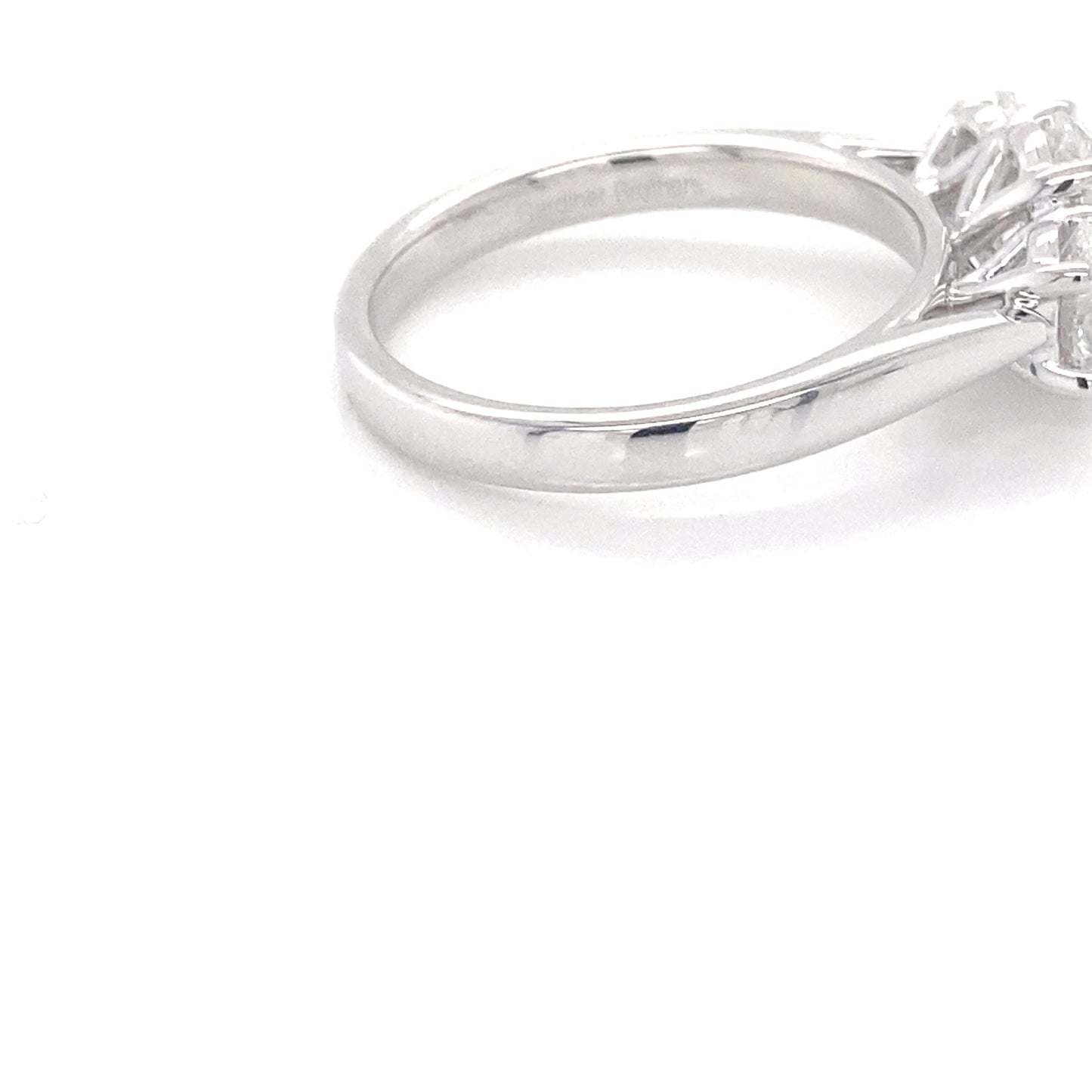 Platinum Oval Shaped Diamond 3 Stone Ring - 1.63cts Gardiner Brothers