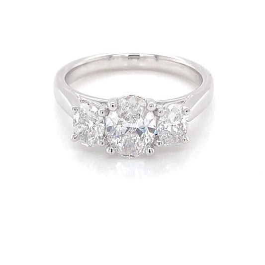 Oval Shaped Diamond 3 Stone Ring - 1.63cts Gardiner Brothers