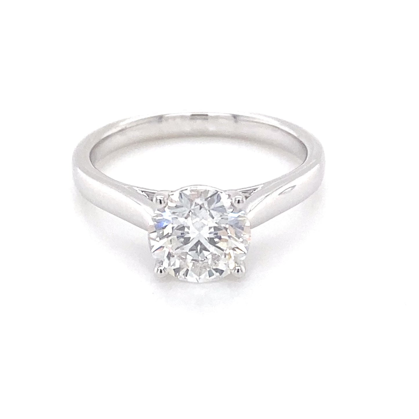 Platinum Round Brilliant Cut Diamond Solitaire Ring - 1.51cts Gardiner Brothers