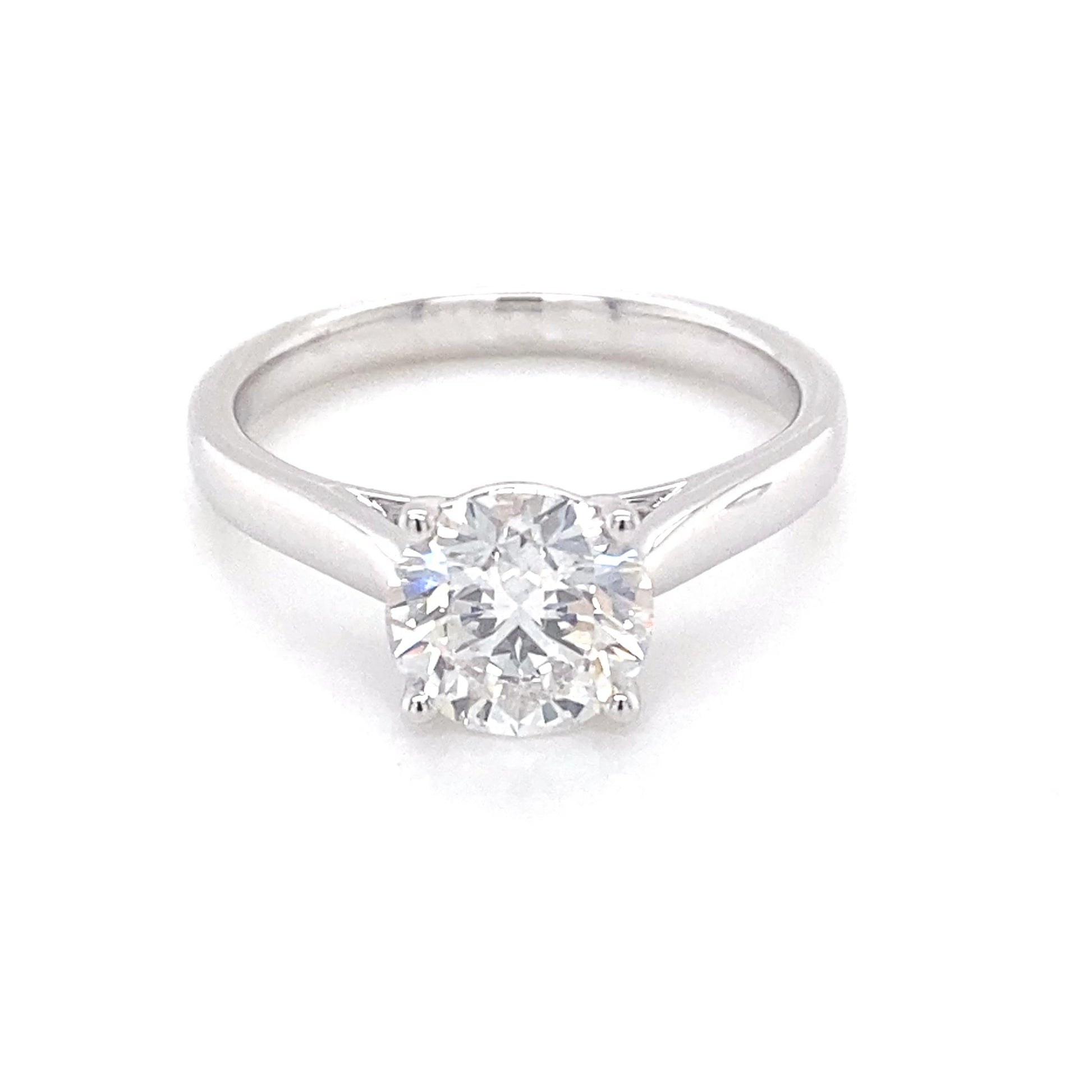 Platinum Round Brilliant Cut Diamond Solitaire Ring - 1.51cts Gardiner Brothers