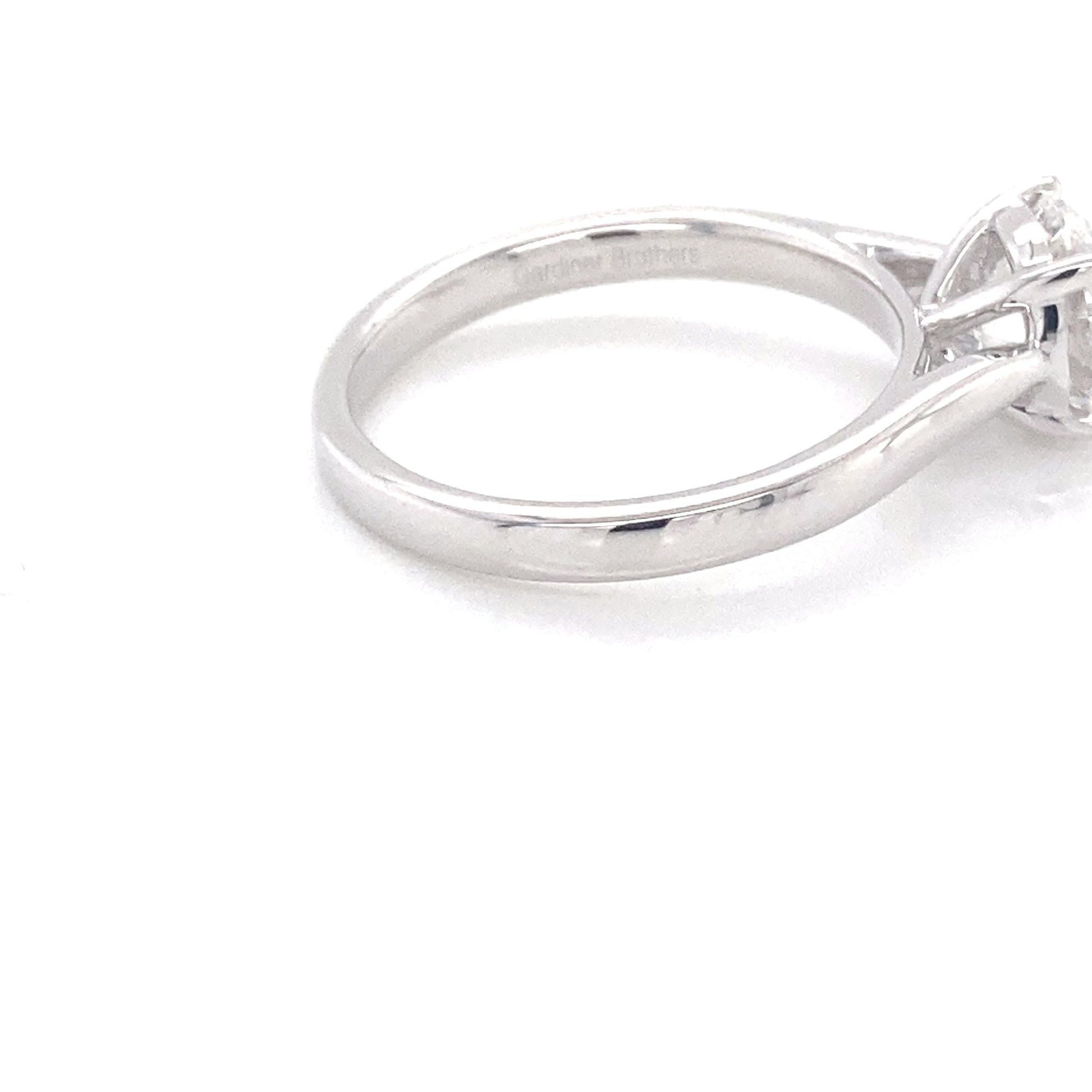 Platinum Round Brilliant Cut Diamond Solitaire Ring - 1.51cts Gardiner Brothers