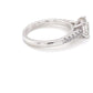 Platinum Princess cut diamond solitaire ring with round brilliant cut diamond set shoulders - 1.17cts Gardiner Brothers