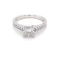 Platinum Princess cut diamond solitaire ring with round brilliant cut diamond set shoulders - 1.17cts Gardiner Brothers