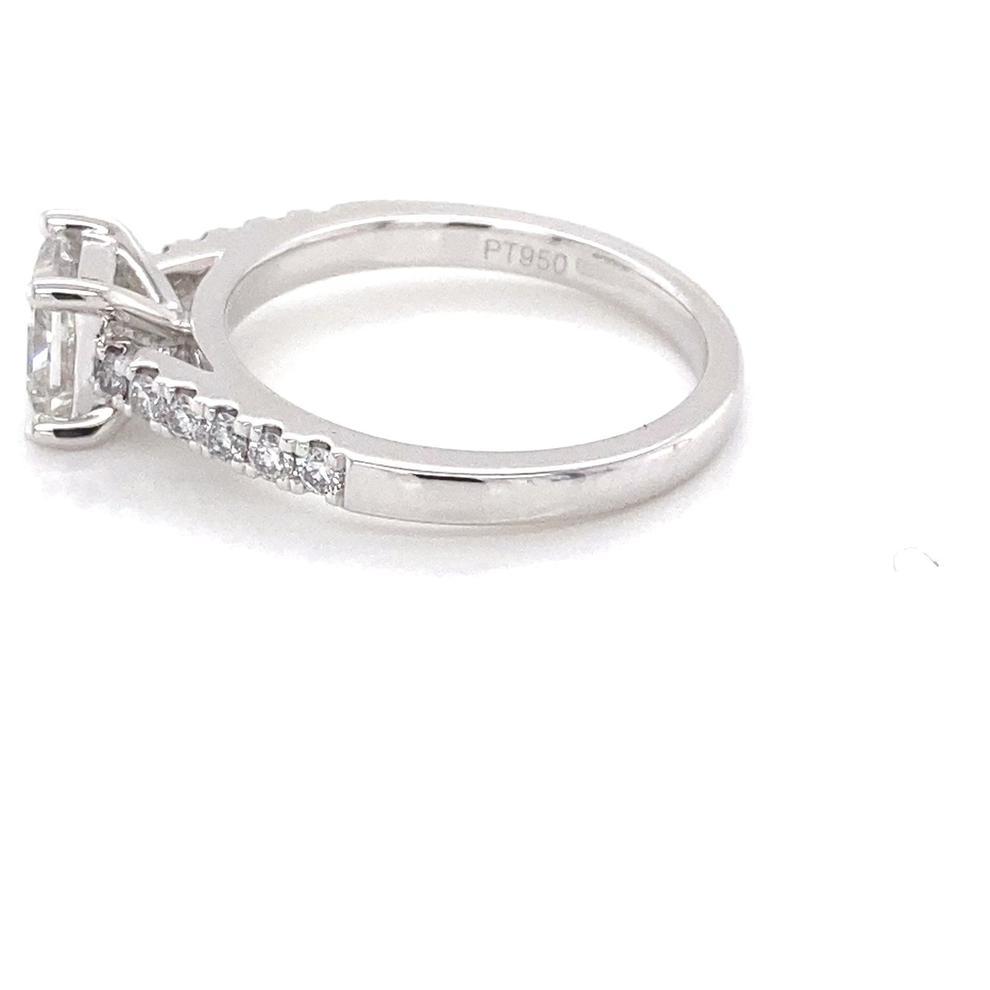 Princess cut diamond solitaire ring with round brilliant cut diamond set shoulders - 1.17cts Gardiner Brothers