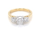 Cushion and round brilliant cut diamond 3 stone ring - 1.52cts Gardiner Brothers